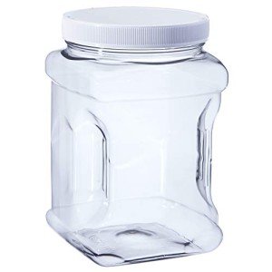 Hudson 1/2 Gallon Plastic Grip Jars, 6 Pack