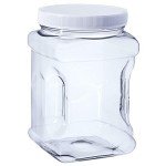 Hudson 1/2 Gallon Plastic Grip Jars, 6 Pack