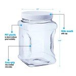 Hudson 1/2 Gallon Plastic Grip Jars, 6 Pack