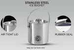 Insulated Silver Ice Bucket with Lid and Tongs