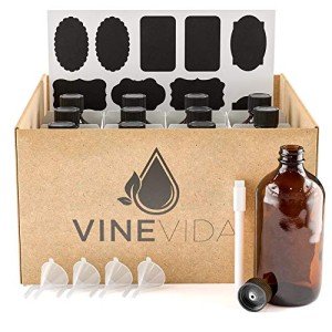 12 Pack of 8 oz Amber Glass Bottles