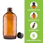 12 Pack of 8 oz Amber Glass Bottles