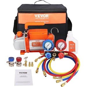 VEVOR 1/4 HP 4 CFM Vacuum Pump & Gauge Set