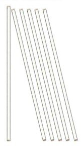 Set of 6 Round Lab Glass Stirring Rods