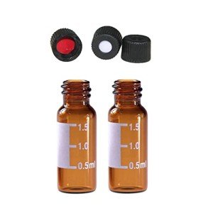 ALWSCI 100pcs Autosampler Vials with Black Caps