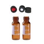 ALWSCI 100pcs Autosampler Vials with Black Caps
