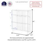 Acrylic Tube Rack with 9 Compartments - Wall Mount