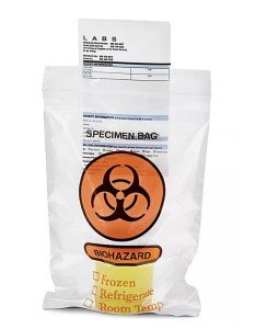100pc Biohazard Specimen Ziplock Bags, 6x9.8in