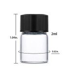 BKMAMLAB 2ml Clear Glass Bottles with Caps - 100 Pack