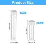 40pcs Clear Plastic Test Tubes with Caps