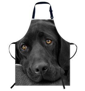 Black Labrador Dog Apron for Cooking and Baking