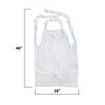 White Disposable Poly Apron 46" x 28" - 50 Pack