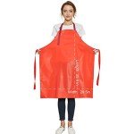 Waterproof Chemical Resistant Vinyl Apron - Red, M