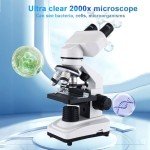OOZSTAR 40X-2500X Binocular Microscope with Dual LED