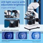 OOZSTAR 40X-2500X Binocular Microscope with Dual LED