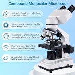 OOZSTAR 40X-2500X Binocular Microscope with Dual LED