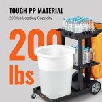 VEVOR 3-Shelf Janitorial Cleaning Cart with Bag