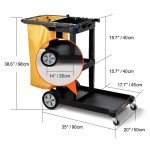 VEVOR 3-Shelf Janitorial Cleaning Cart with Bag