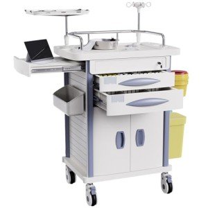 Medical Rolling Crash Cart with Accessories 29.5