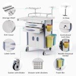Medical Rolling Crash Cart with Accessories 29.5