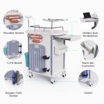 Medical Rolling Crash Cart with Accessories 29.5