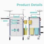 Medical Rolling Crash Cart with Accessories 29.5
