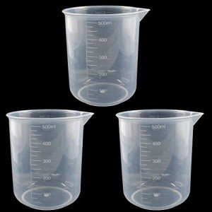 Waziaqoc 500ml Plastic Graduated Beaker Set - 3 Pack