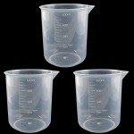 Waziaqoc 500ml Plastic Graduated Beaker Set - 3 Pack