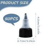 50pcs Transparent Twist Top Caps for Squeeze Bottles