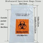 Daarcin 200-Pack Biohazard Specimen Bags, 6x9.8in
