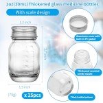 1oz Glass Medicine Bottles with Scale and Cap