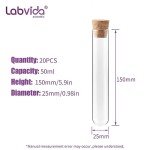 20pcs Glass Test Tubes with Cork Stoppers