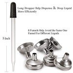 24 Amber Dropper Bottles with Funnels and Dropper