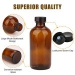 Maredash 8oz Amber Glass Bottles with Lids, 20 Pack