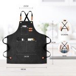 OUNLEN Cross Back Canvas Apron with Pockets