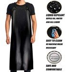 Adjustable Waterproof Black Work Aprons - 2 Pack