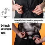 NOBONDO 12 Pack Unisex Black Bib Aprons
