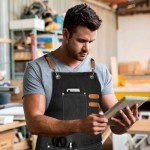 OUNLEN Cross Back Canvas Apron with Pockets