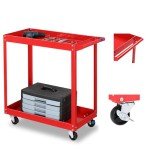 Heavy-Duty 2-Tier Rolling Tool Cart on Wheels