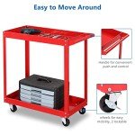 Heavy-Duty 2-Tier Rolling Tool Cart on Wheels