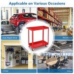 Heavy-Duty 2-Tier Rolling Tool Cart on Wheels