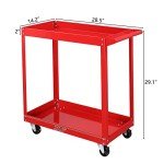 Heavy-Duty 2-Tier Rolling Tool Cart on Wheels