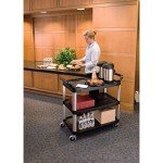 Heavy Duty 3-Shelf Rolling Utility Cart - Black