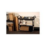 Heavy Duty 3-Shelf Rolling Utility Cart - Black