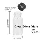 14pcs 5ml Mini Clear Glass Vials with Caps