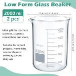2 Pcs 2000ml Borosilicate Glass Lab Beakers