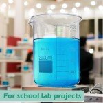 2 Pcs 2000ml Borosilicate Glass Lab Beakers