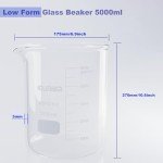 JOLABEAR 5000ml Durable Borosilicate Glass Beaker