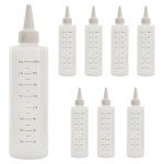 8-Pack 8-Ounce Plastic Squeeze Bottles with Measurements