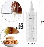 8-Pack 8-Ounce Plastic Squeeze Bottles with Measurements